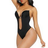 FAJA SEXY BACKLESS BODY SHAPER SEAMLESS DEEP BODYSUIT WITH PADDED BRA
