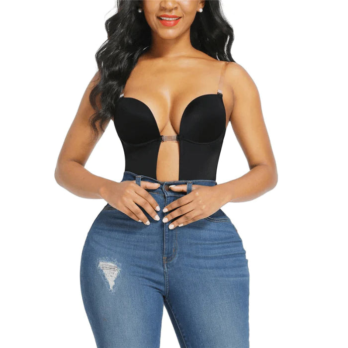 FAJA SEXY BACKLESS BODY SHAPER SEAMLESS DEEP BODYSUIT WITH PADDED BRA